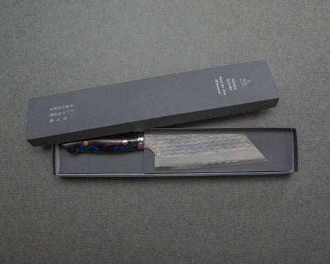 Nigara R2/SG2 Matt Migaki Tsuchime 165mm Kiritsuke Nakiri with Polished Scorodite Acrylic Handle