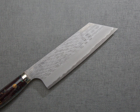 Nigara R2/SG2 Matt Migaki Tsuchime 165mm Kiritsuke Nakiri with Polished Hawk's Eye Acrylic Handle