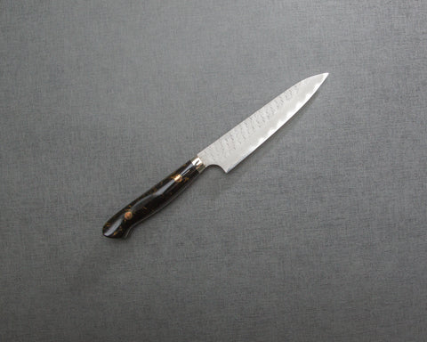 Nigara R2/SG2 Matt Migaki Tsuchime 135mm Kiritsuke Petty with Polished Tigereye Acrylic Handle