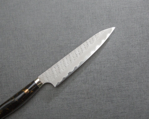 Nigara R2/SG2 Matt Migaki Tsuchime 135mm Kiritsuke Petty with Polished Tigereye Acrylic Handle