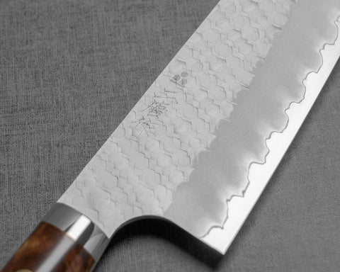 Nigara R2/SG2 Matt Migaki Tsuchime 165mm Santoku with Maplewood Handle