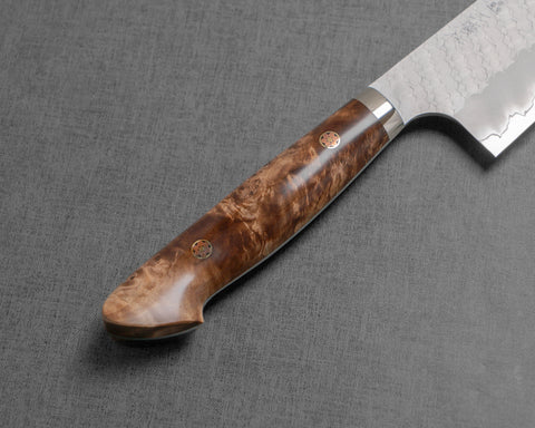 Nigara R2/SG2 Matt Migaki Tsuchime 165mm Santoku with Maplewood Handle