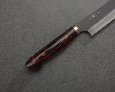 Nigara R2/SG2 Tsuchime Kurouchi 270mm Sakimaru Sujihiki with Polished Tigereye Acrylic Handle