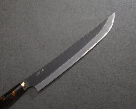 Nigara R2/SG2 Tsuchime Kurouchi 270mm Sakimaru Sujihiki with Polished Bronzite Acrylic Handle