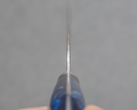 Nigara R2/SG2 Tsuchime Kurouchi 270mm Sakimaru Sujihiki with Polished Ocean Blue Acrylic Handle