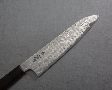 Nigara "Anmon" SRS-13 Kurosome Damascus 210mm Gyuto with Ebony Buffalo Horn Handle