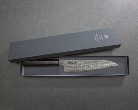 Nigara "Anmon" SRS-13 Kurosome Damascus 210mm Gyuto with Ebony Buffalo Horn Handle