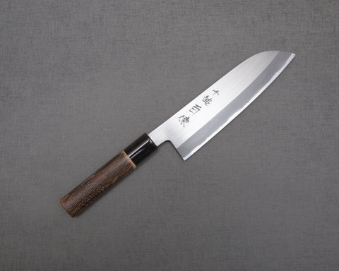 Mutsumi Hinoura Aogami #2 "Sentsuchi Hyakuren" Santoku 180mm with Chestnut Handle