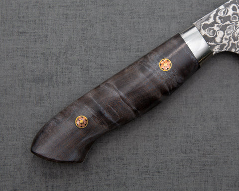 Yoshimi Kato R2/SG2 Black Damascus Gyuto with Birch Wood Handle