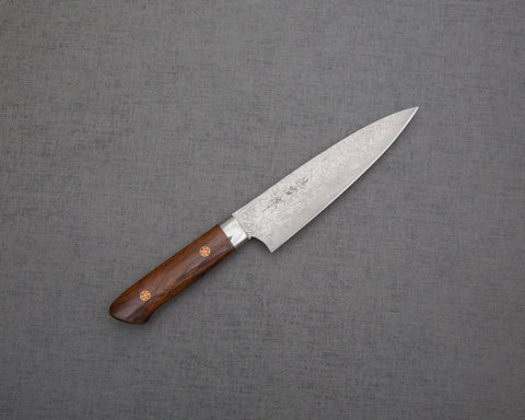 Takeshi Saji R2/SG2 Diamond Damascus Petty with Ironwood Handle