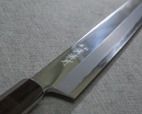 Itsuo Doi / Sakai Takayuki "Hienn" Aogami #2 Mirror-Finish 300mm Kiritsuke Yanagiba with Ebony Handle and Kuroishime Saya