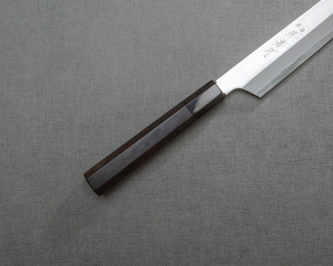 Itsuo Doi / Sakai Takayuki "Hienn" Aogami #2 Mirror-Finish 300mm Kiritsuke Yanagiba with Ebony Handle and Kuroishime Saya