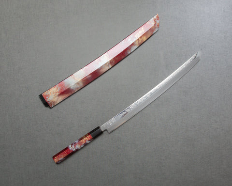 Sakai Takayuki "Rinka" Ginsan(Silver #3) Mirror Sakura and Waka Engraved 390mm Sakimaru Takohiki