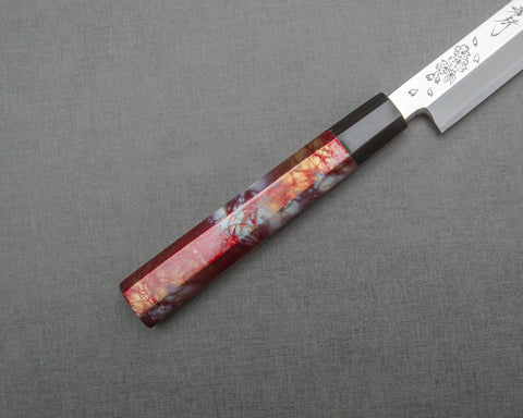 Sakai Takayuki "Rinka" Ginsan(Silver #3) Mirror Sakura and Waka Engraved 390mm Sakimaru Takohiki