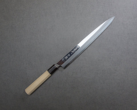 Sakai Takayuki "Shirokagami" Shirogami #2 Mirror Finish Yanagiba with Buffalo Horn Handle