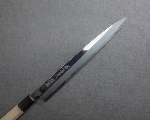Sakai Takayuki "Shirokagami" Shirogami #2 Mirror Finish Yanagiba with Buffalo Horn Handle
