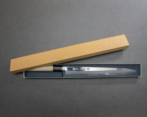 Sakai Takayuki "Shirokagami" Shirogami #2 Mirror Finish Yanagiba with Buffalo Horn Handle