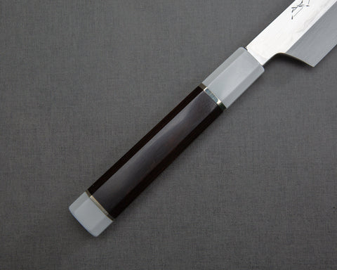 Sakai Takayuki "Kageuchi Genbu" Mizu-Honyaki Shirogami #2 Mirror-Finish 300mm Sakimaru Takohiki with Shiroishime Saya
