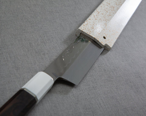 Sakai Takayuki "Kageuchi Genbu" Mizu-Honyaki Shirogami #2 Mirror-Finish 300mm Sakimaru Takohiki with Shiroishime Saya