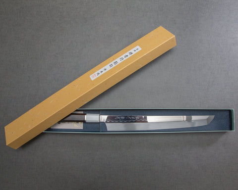Sakai Takayuki "Kageuchi Genbu" Mizu-Honyaki Shirogami #2 Mirror-Finish 300mm Sakimaru Takohiki with Shiroishime Saya