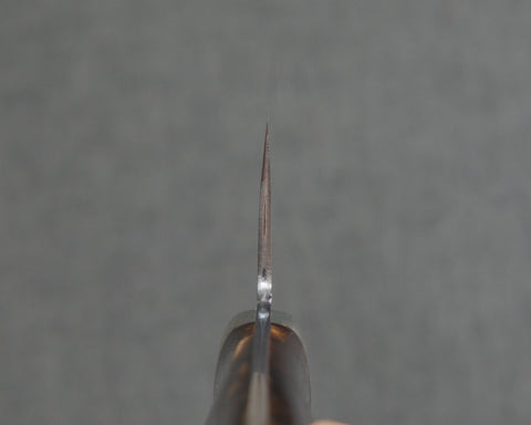 Kenji Togashi Shirogami #2 Mizu-Honyaki Mirror Ripple 180mm Bunka with Polished Tigereye Acrylic Handle