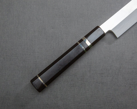 Sakai Takayuki / Kenji Togashi Made Shirogami #2 Mizu-Honyaki Ripple Mirror 300mm Sakimaru Takohiki with Premium Triple-Ginmaki Handle