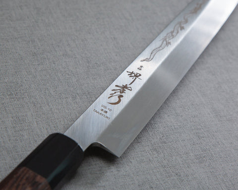 Sakai Takayuki "Sho-Ryu" VG10 Honyaki 270mm Yanagiba with Wenge Buffalo Horn Handle and Saya
