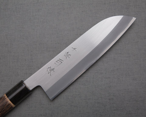 Mutsumi Hinoura Aogami #2 "Sentsuchi Hyakuren" Santoku 180mm with Chestnut Handle