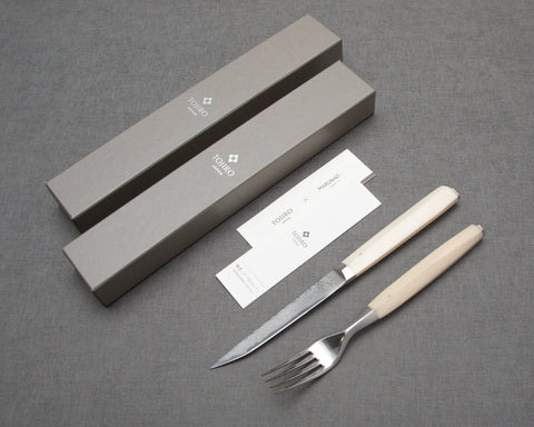 Tojiro Wakisashi Cutlery with White Micarta Handle