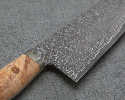 Shigeki Tanaka R2/SG2 Kurosome Damascus 210mm Gyuto with Maplewood Handle