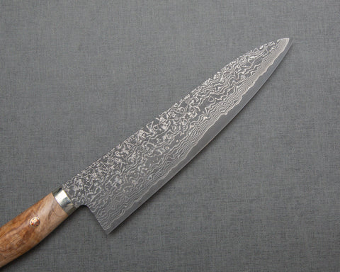 Shigeki Tanaka R2/SG2 Kurosome Damascus 210mm Gyuto with Maplewood Handle