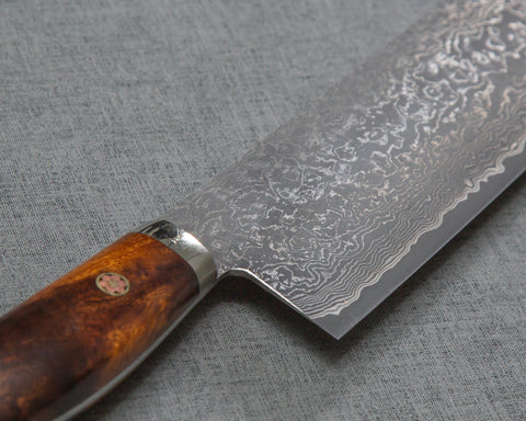 Shigeki Tanaka R2/SG2 Kurosome Damascus 170mm Nakiri with Ironwood Handle