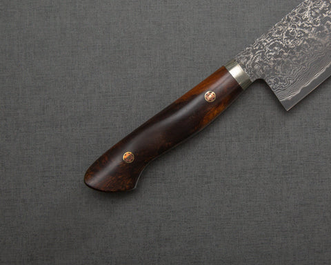 Shigeki Tanaka R2/SG2 Kurosome Damascus 170mm Nakiri with Ironwood Handle