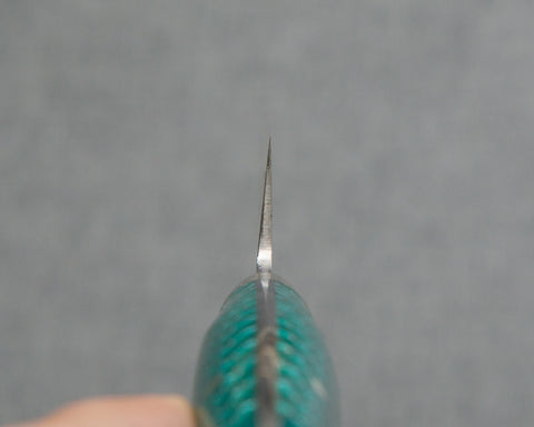 Shigeki Tanaka R2/SG2 Kurosome Damascus 135mm Petty with Pine Green Patterned Handle