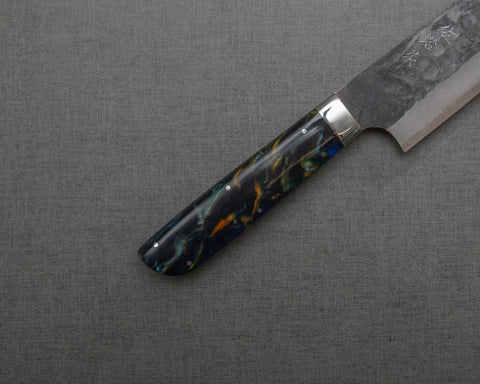 Takeshi Saji Aogami Super Kurouchi Tsuchime 270mm Sujihiki with Polished Twilight Blue Acrylic Handle