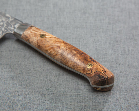 Takeshi Saji R2/SG2 Black Damascus 240mm Kiritsuke Gyuto with Stabilized Wood Handle