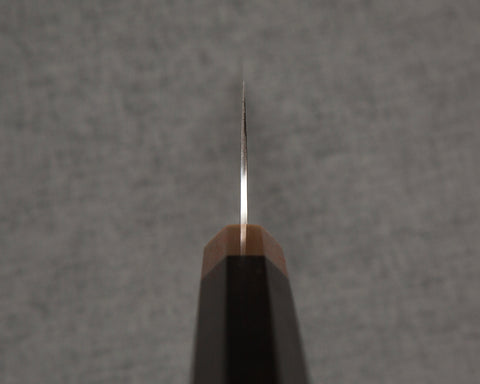 Takeshi Saji R2/SG2 Black Damascus Kiritsuke Gyuto with White Ebony Buffalo Horn Handle