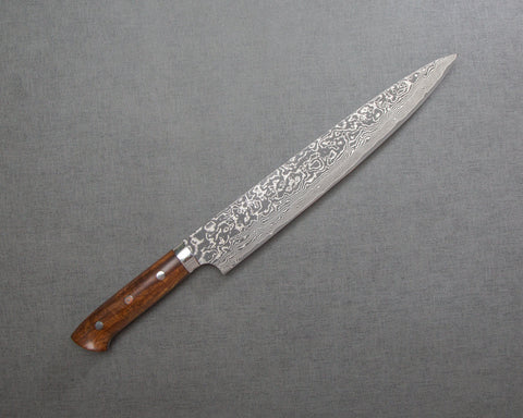 Takeshi Saji R2/SG2 Black Damascus 270mm Sujihiki with Ironwood Handle