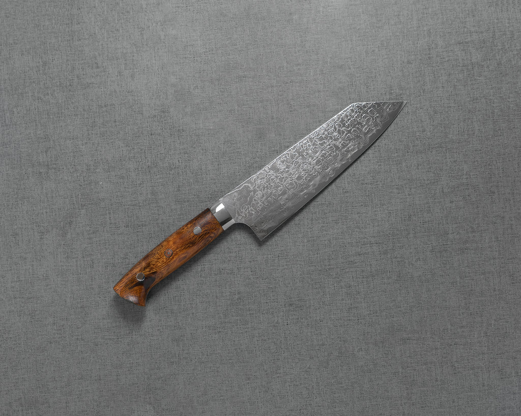 Japanese kitchen knife Takeshi Saji Bunka Iron Wood Nickel Damascus HA-4106  17cm for sale