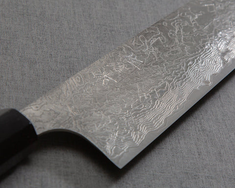Takeshi Saji R2/SG2 Diamond Damascus 270mm Kiritsuke Gyuto with Red Ring Buffalo Horn Handle