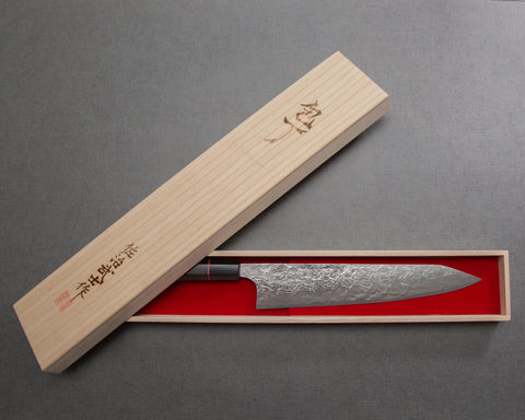 Takeshi Saji R2/SG2 Diamond Damascus 270mm Kiritsuke Gyuto with Red Ring Buffalo Horn Handle