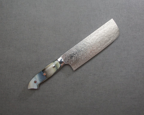 Takeshi Saji R2/SG2 Diamond Damascus 165mm Nakiri with Acetate Fiber Handle