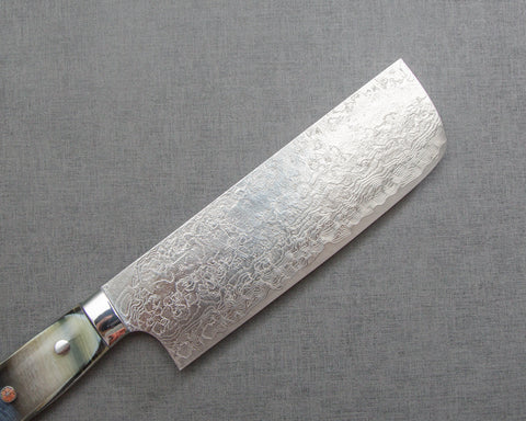 Takeshi Saji R2/SG2 Diamond Damascus 165mm Nakiri with Acetate Fiber Handle