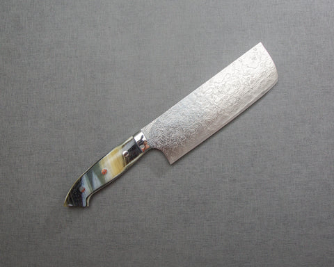 Takeshi Saji R2/SG2 Diamond Damascus 165mm Nakiri with Acetate Fiber Handle
