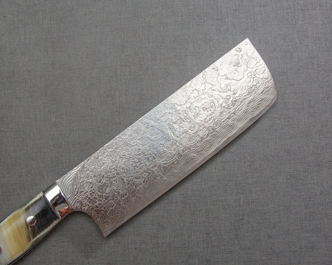 Takeshi Saji R2/SG2 Diamond Damascus 165mm Nakiri with Acetate Fiber Handle