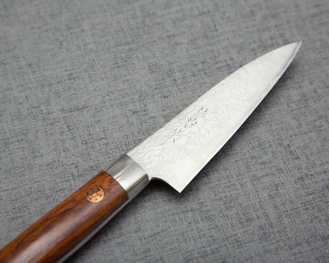 Takeshi Saji R2/SG2 Diamond Damascus Petty with Ironwood Handle