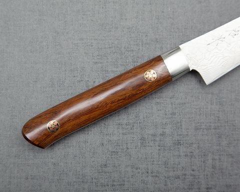 Takeshi Saji R2/SG2 Diamond Damascus Petty with Ironwood Handle