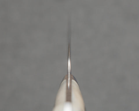 Takeshi Saji R2/SG2 Diamond Damascus 240mm Sakimaru Sujihiki with White Stag Bone Handle