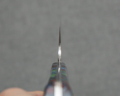 Takeshi Saji R2/SG2 Diamond Damascus 165mm Santoku with Polished Flowing Blue River Acrylic Handle