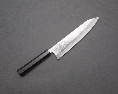 Takeshi Saji SRS-13 Damascus Tsuchime 240mm Kiritsuke with Ebony Buffalo Horn Handle